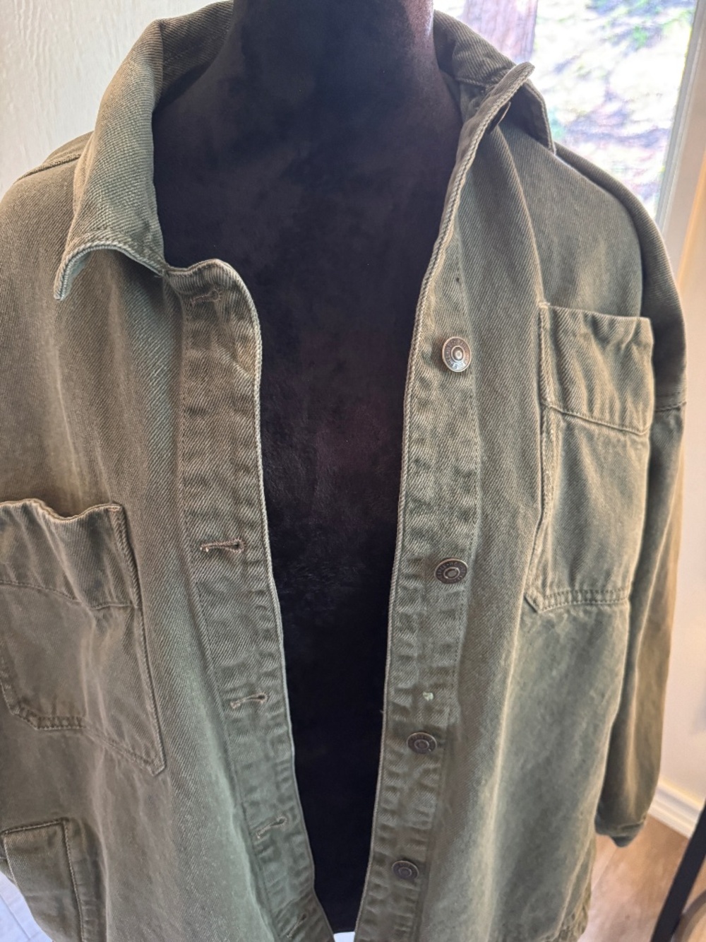 Free People Oversized Utility Jacket – Olive Green – Size Small